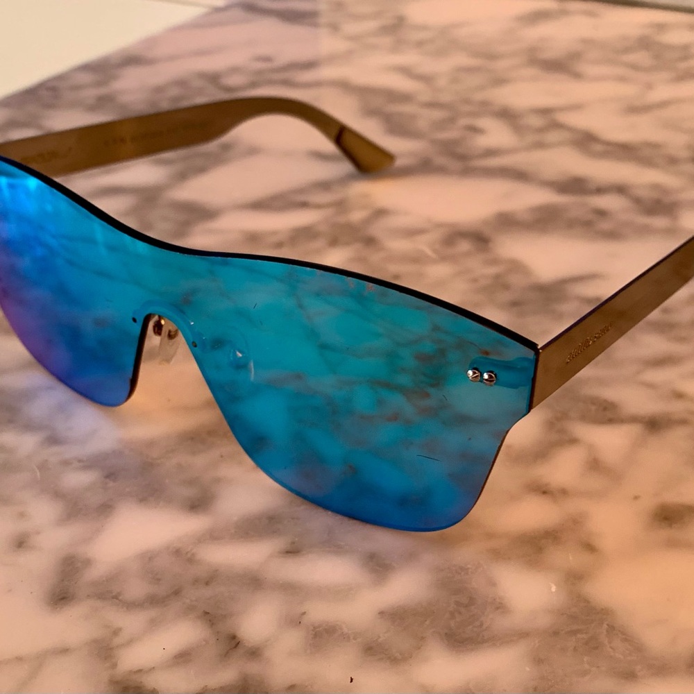 Chilli Beans Sunglasses Frameless Colorful Mirrored Lenses Metal Large Brazilian